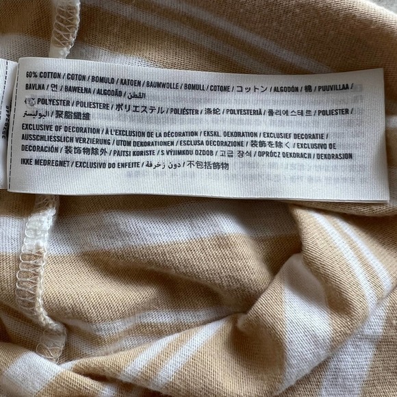 HOLLISTER CASUAL STRIPED SHORT SLEEVE EMBROIDERED CREW NECK BROWN SIZE XS - Picture 9 of 11